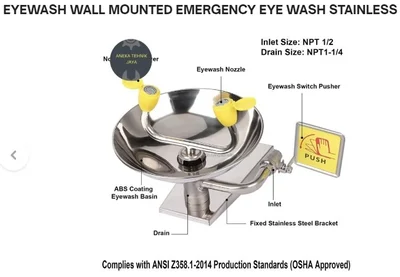 Eyewash Wall Mounted Emergency Eye Wash